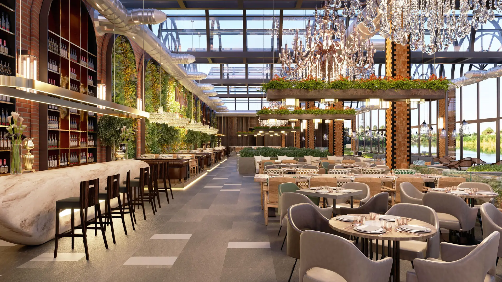 Elegantes Restaurant Interieur